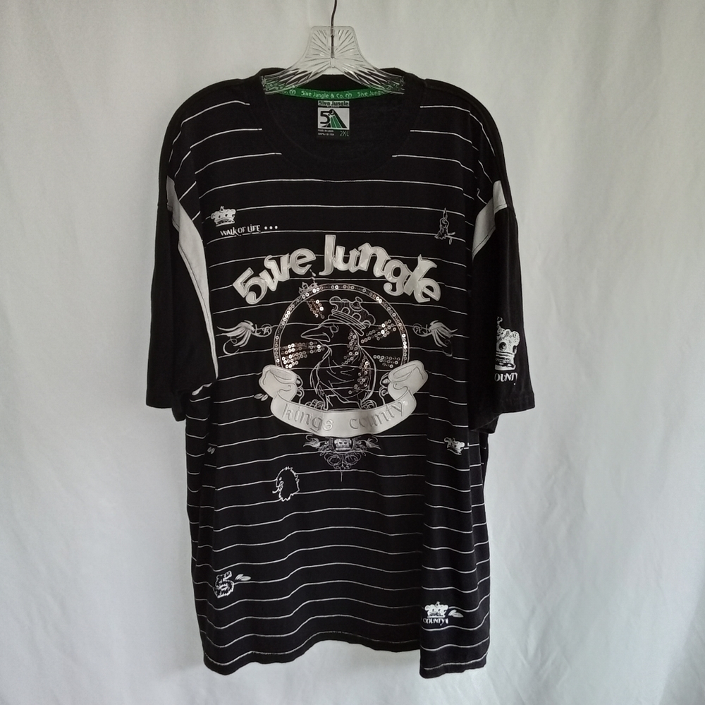 5ive Jungle Kings County Sequins Shirt size 2XL